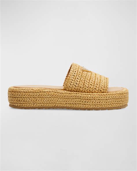 prada slides raffia|neiman marcus raffia slides.